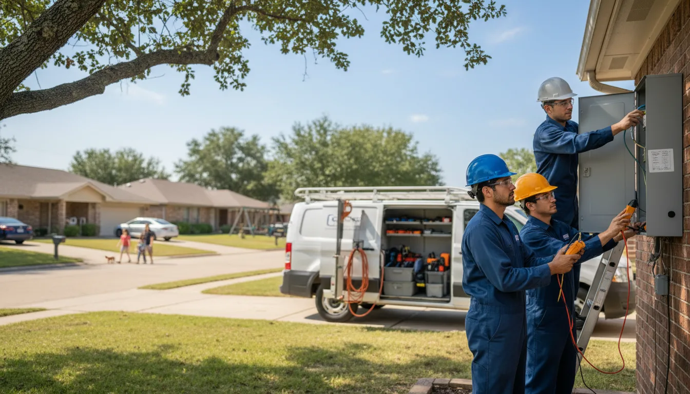 Certified electrician providing emergency electrical services in Telephone, TX